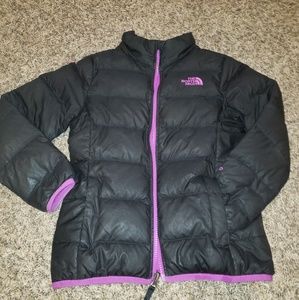A North Face black and purple coat♡